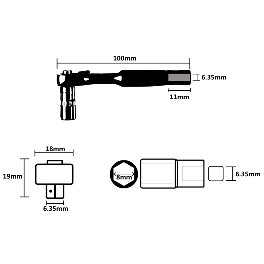 Kunci ratchet GEMFAN WL-06 1/4 - Fpv Drone Tool Kit ulasan dan harga