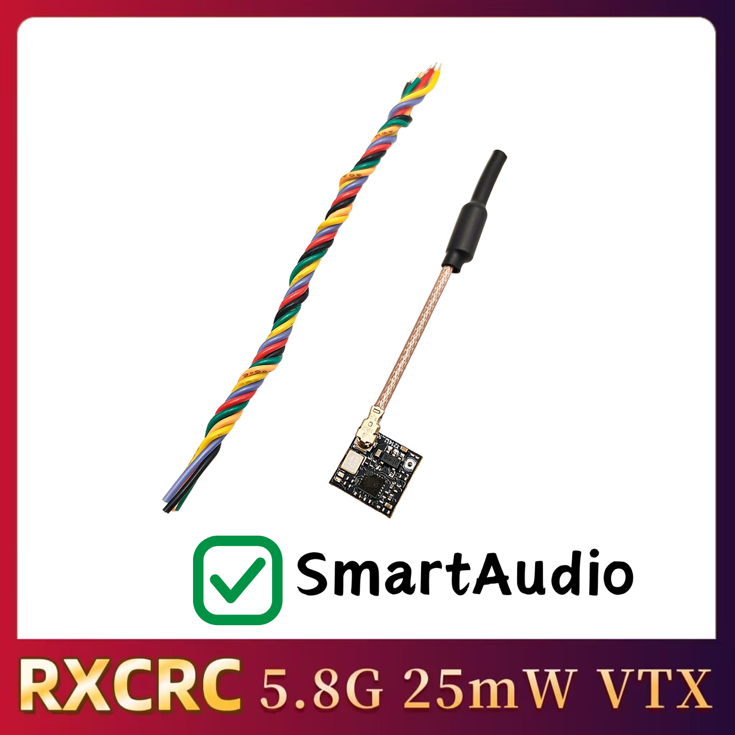 RXCRC 5.8GHz 48CH FPV 25mW Mod - Fpv Drone Receiver ulasan dan harga